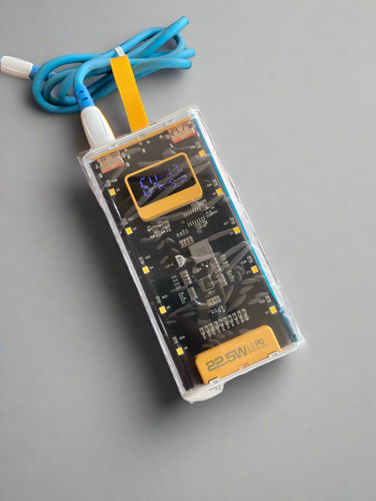 Transparent 22.5W PD Fast Charging Power Bank with Digital Display